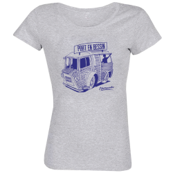 T-shirt femme Gris Type H  Port en Bessin