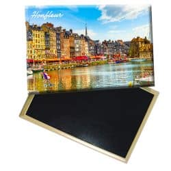 Magnet Photo Port de Honfleur fond jaune