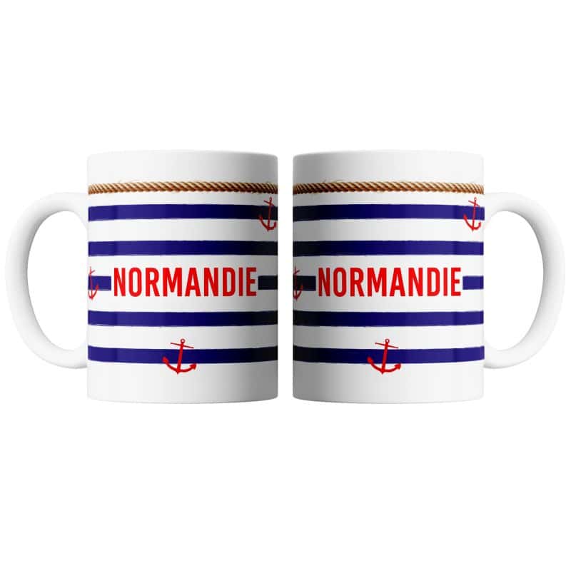 Mug BLANC Mariniere Inscription Normandie